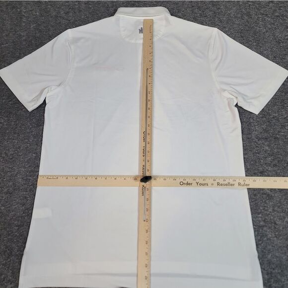 Johnnie-O Birdie Men Golf Polo Shirt Size M White Carousel Industrie Embroidered - Picture 10 of 14